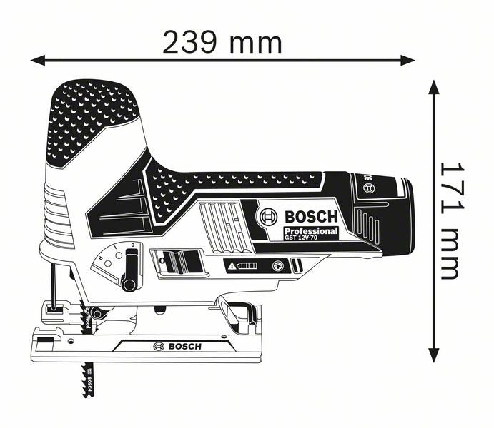 12V Barrel Jigsaw Bare (Tool Only) GST12-70BB (06015A1040) by Bosch