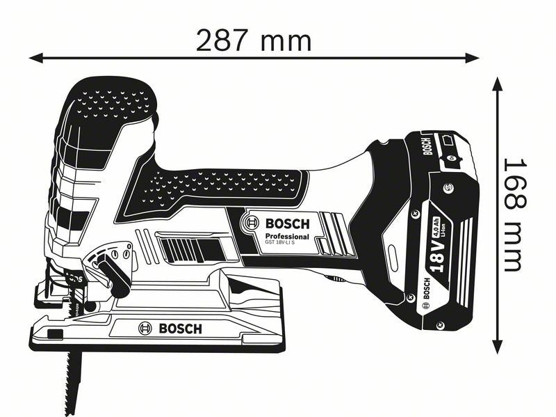 18V Barrel Grip Jigsaw Bare (Tool Only) GST18V-LI (06015A5101) by Bosch