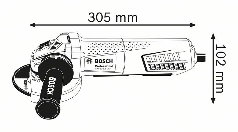 125mm 1200W Angle Grinder GWS12-125CIEP (0601794242) by Bosch