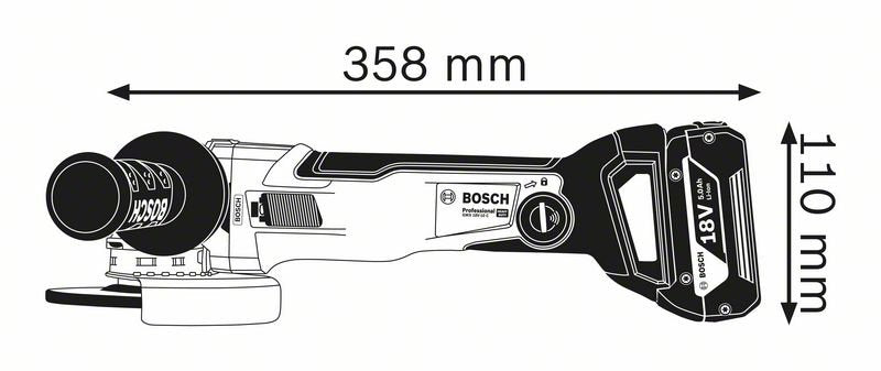 18V 125mm Angle Grinder with X-LOCK GWX18V-10C (06017B0200) by Bosch