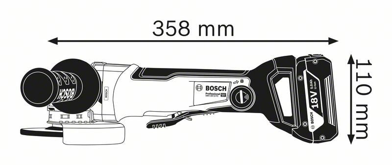 18V 125mm Angle Grinder with X-LOCK GWX18V-10PC (06017B0700) by Bosch