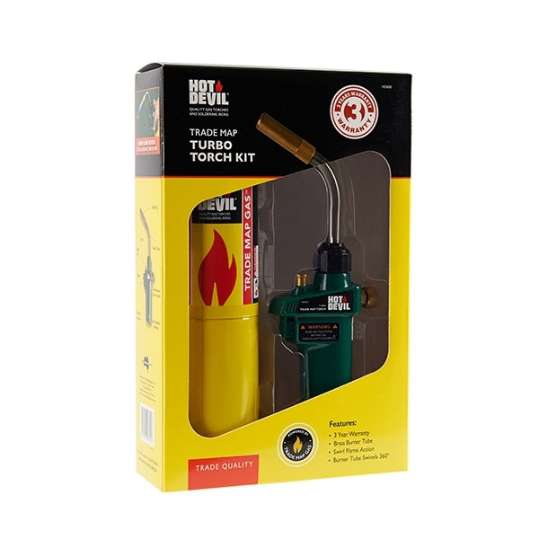 Trade Map Gas Turbo Torch Kit HD030 by Hot Devil