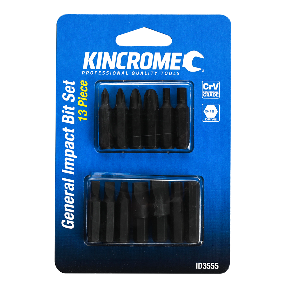 13Pce Impact Screwdriver Bits ID3555 by Kincrome