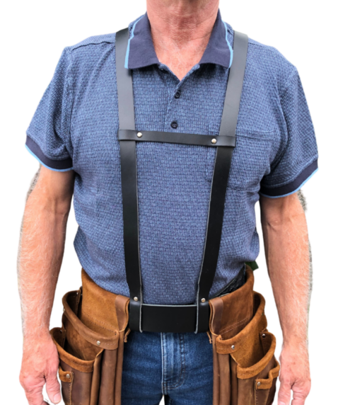 Leather Tool Belt Suspenders by Trade Time