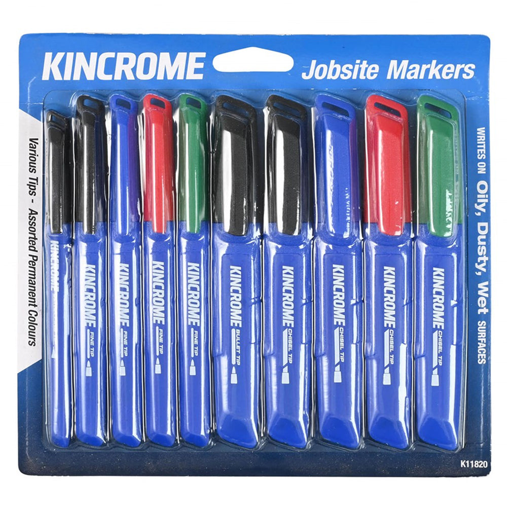 10Pce Assorted Colour Markers Starter Pack K11820 by Kincrome