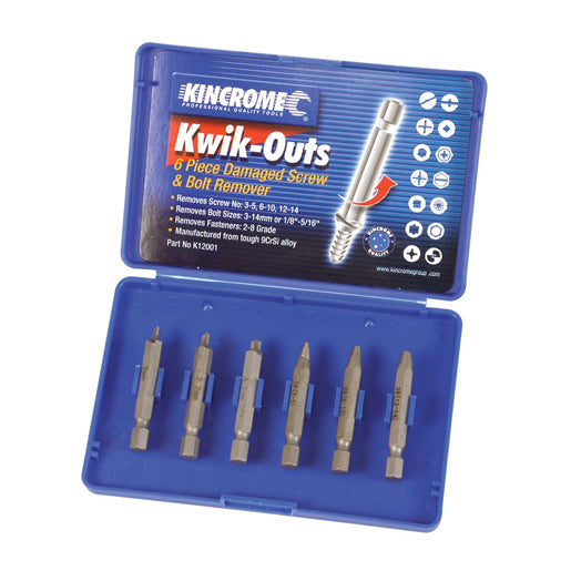 6Pce Kwik-Outs Screw Remover K12001 By Kincrome