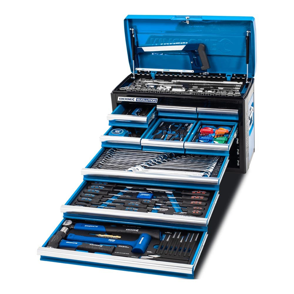 172Pce 9 Drawer 1/4, 3/8 & 1/2" Drive Evolution Tool Chest Kit K1215 by Kincrome