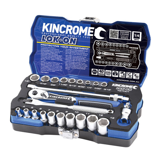 24Pce 1/4'' Lokon Socket Set Metric + Imperial K27001 by Kincrome