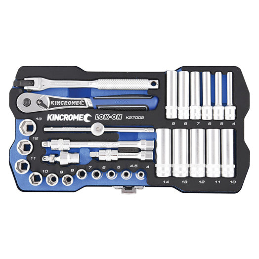 28Pce 1/4" Lock-On Socket Set K27002 By Kincrome