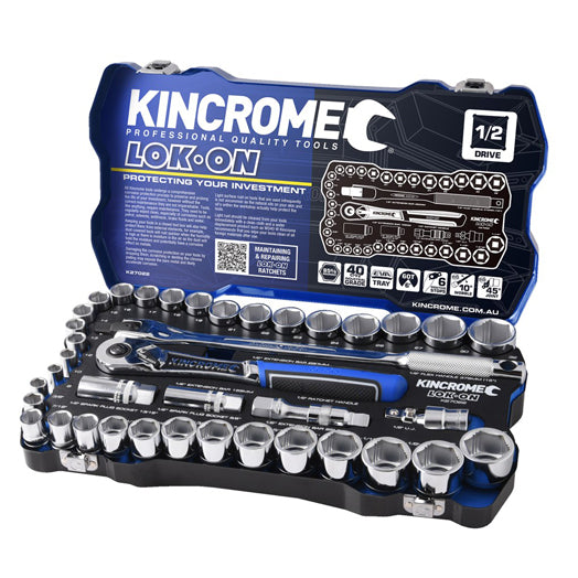 41Pce 1/2'' Lokon Socket Set Metric + Imperial K27022 by Kincrome