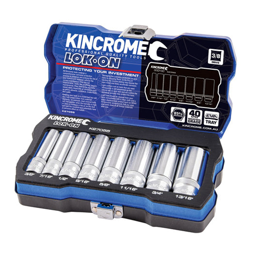 8Pce 3/8" Lokon Socket Set Imperial K27055 by Kincrome