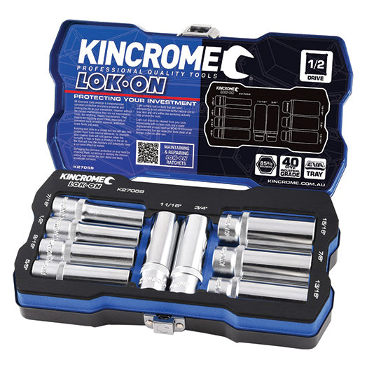 9Pce 1/2" Imperial LOK-ON Socket Kit K27059 by Kincrome