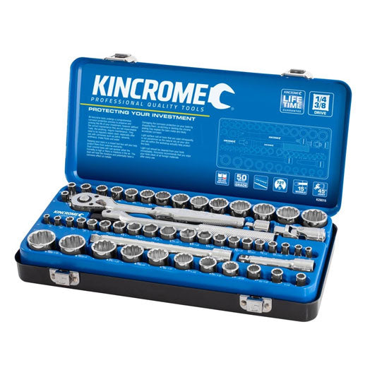 52Pce 1/4" & 3/8"Drive Metric & Imperial Socket Set K28016 by Kincrome
