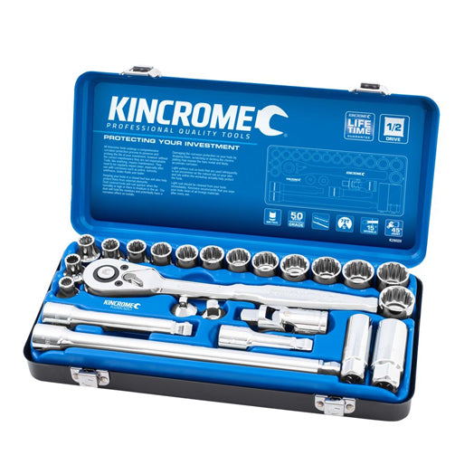 24Pce 1/2'' Socket Set Drive Metric K28020 by Kincrome