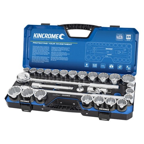 28Pce 3/4" Socket Set Imperial + Metric K28045 by Kincrome