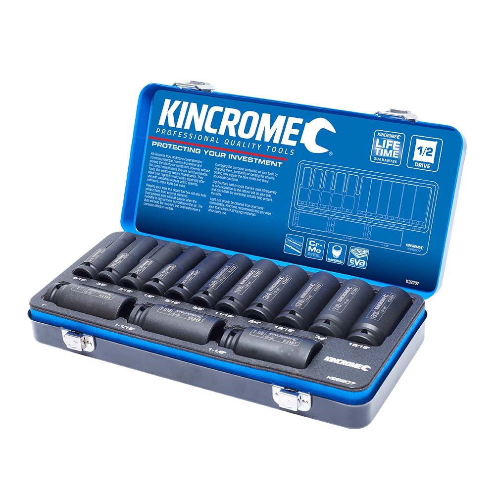 14Pce 1/2" Drive Imperial Deep Impact Socket Set K28207 by Kincrome