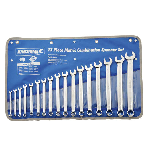 17Pce Combination Spanner Sets Metric K3028 by Kincrome