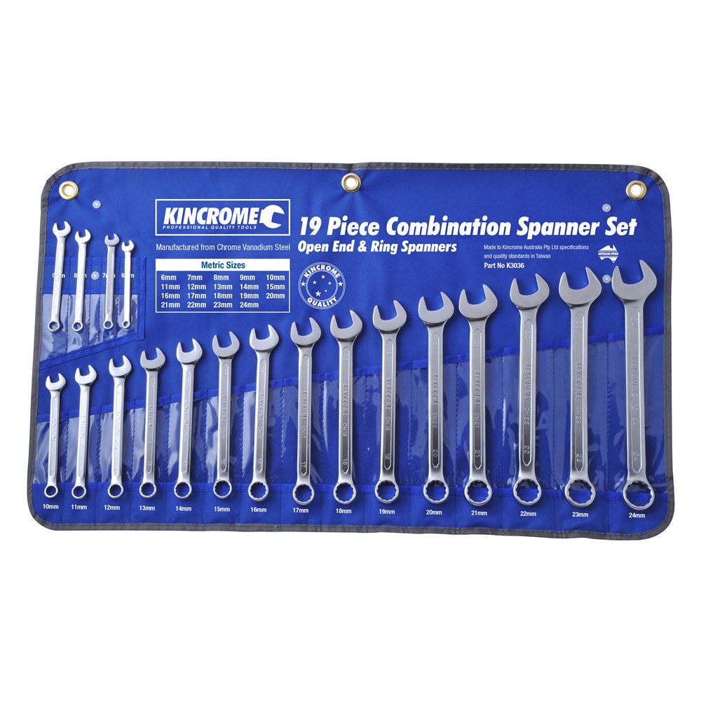 19Pce Combination Spanner Set Metric K3036 by Kincrome