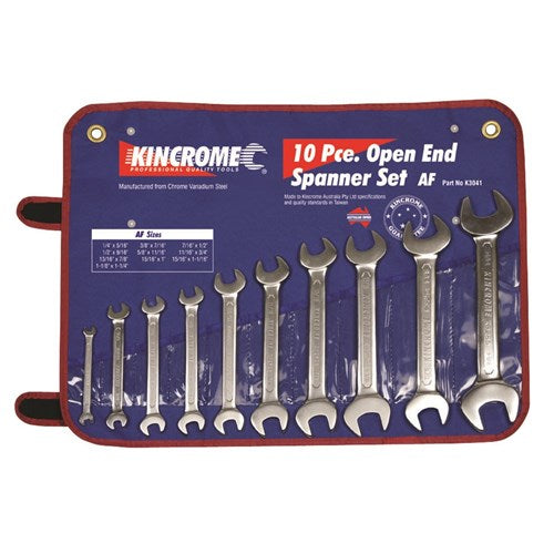 10Pce Open End Spanner Set K3041 by Kincrome