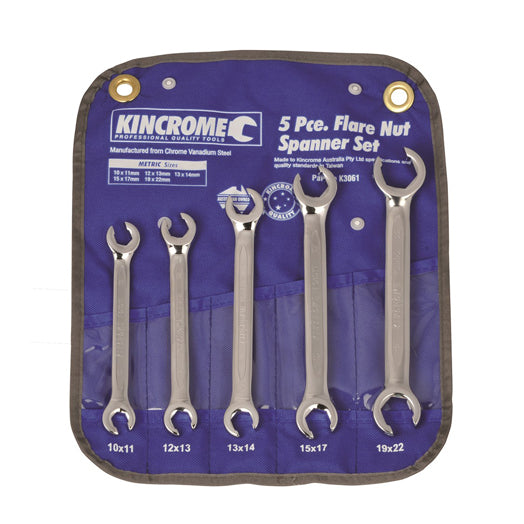 5Pce Flare Nut Spanner Set Imperial K3061 By Kincrome