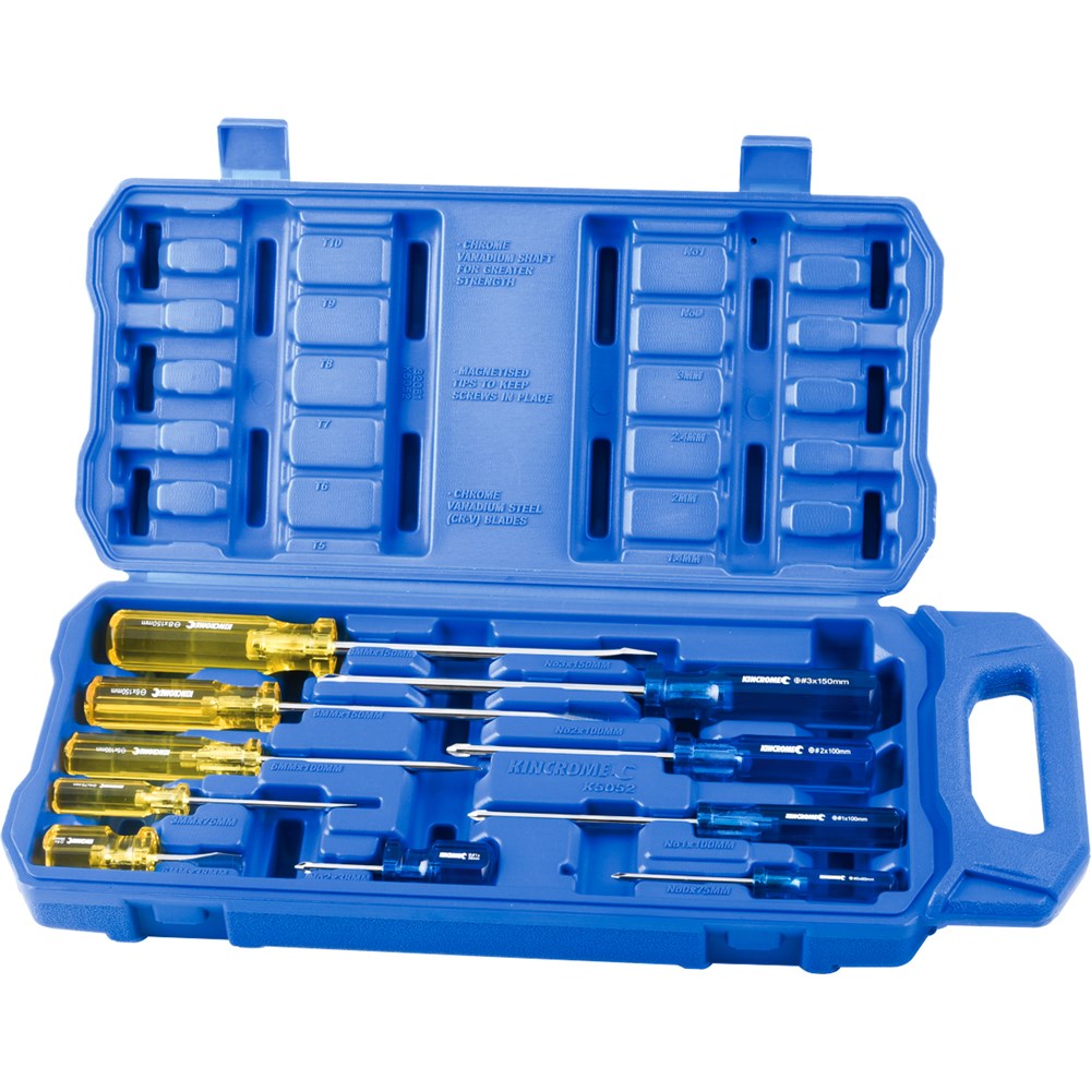 10 Pce Screwdriver Set Acetate Handle K5052 by Kincrome