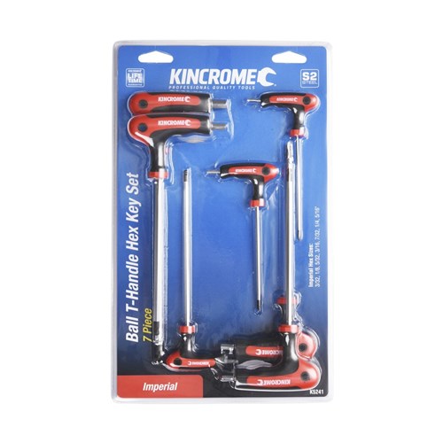 7Pce Moulded T-Handle Hex Key Set Imperial K5241 by Kincrome