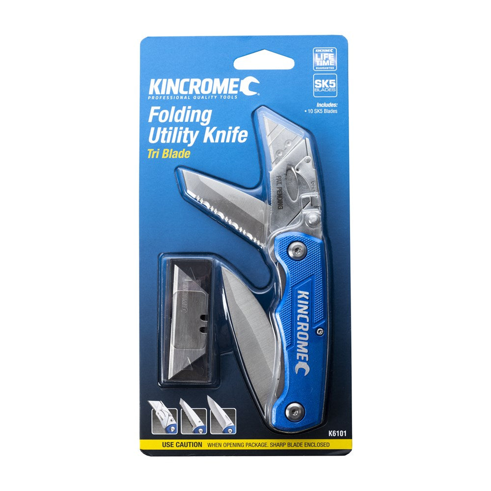 Folding Utility Knife Tri Blade K6101 by Kincrome
