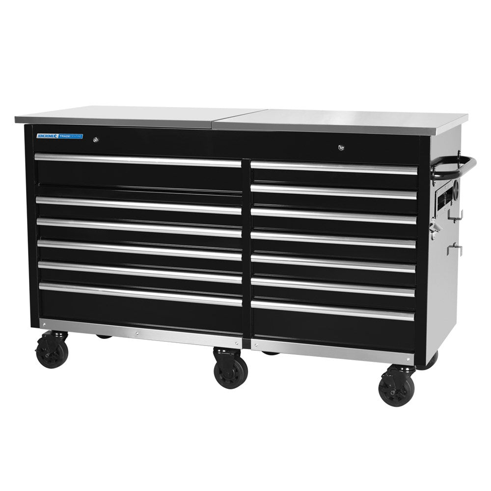 1600mm 13 Drawer Trade Centre Twin Lid Mobile Bench K7371 by Kincrome