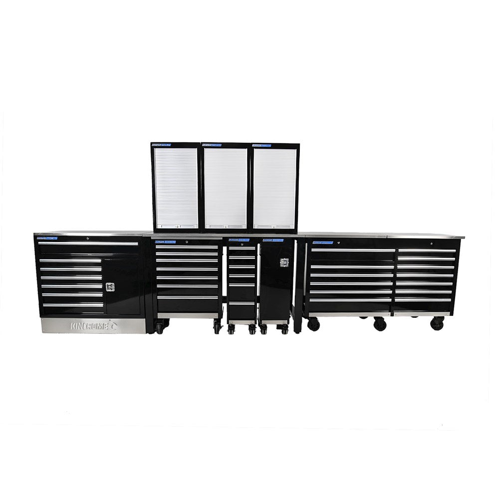 9Pce Black 33 Drawer Ultimate Storage Trade Centre Pro Trolley Set K7379 by Kincrome