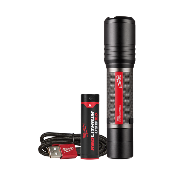 REDLITHIUM™ USB Rechargeable Slide Focus Flashlight Kit L4FL2000301 by Milwaukee