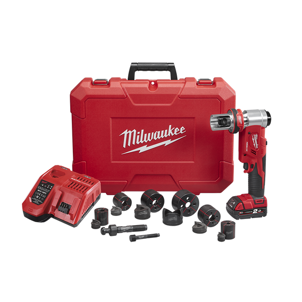 18V FORCE LOGIC™ 16mm (5/8") - 63mm (2-1/2") 6T Knockout Tool Brushless Press Tool Kit M18HKP-201C by Milwaukee