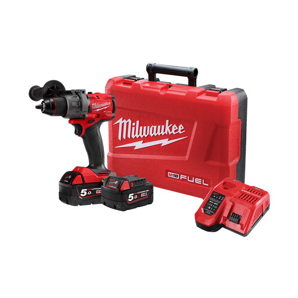 18V 2 x 5.0Ah Cordless Brushless 13mm Hammer Drill / Driver Kit M18FPD3502C by Milwaukee