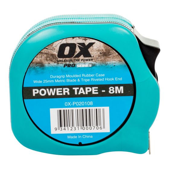 8m x 25mm Metric Tape Measure OX-P020108 by Ox