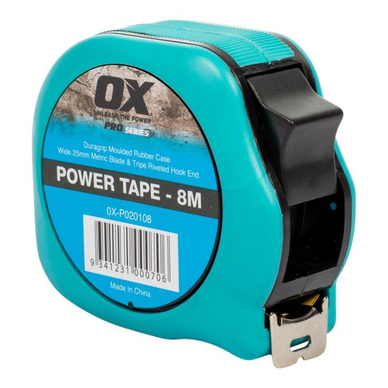 8m x 25mm Metric Tape Measure OX-P020108 by Ox