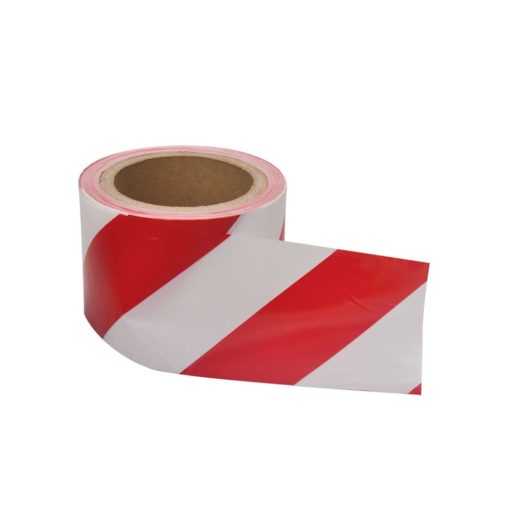 75mm (3") x 100m Single Sided Red / White Barrier Tape OX-S243210 by Ox