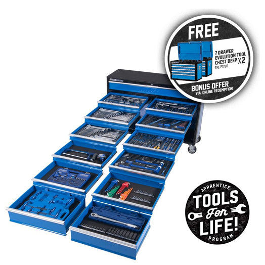 494Pce 13 Drawer Extra Wide Evolution Tool Trolley P1730 By Kincrome