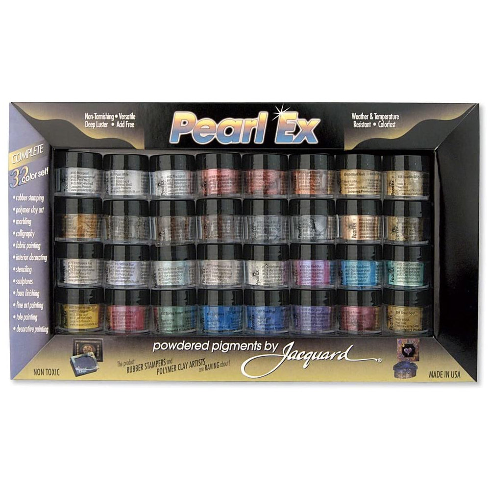 32 x 3g Jars of Pearl Ex Powdered Pigment 32 Colour Set by Jacquard