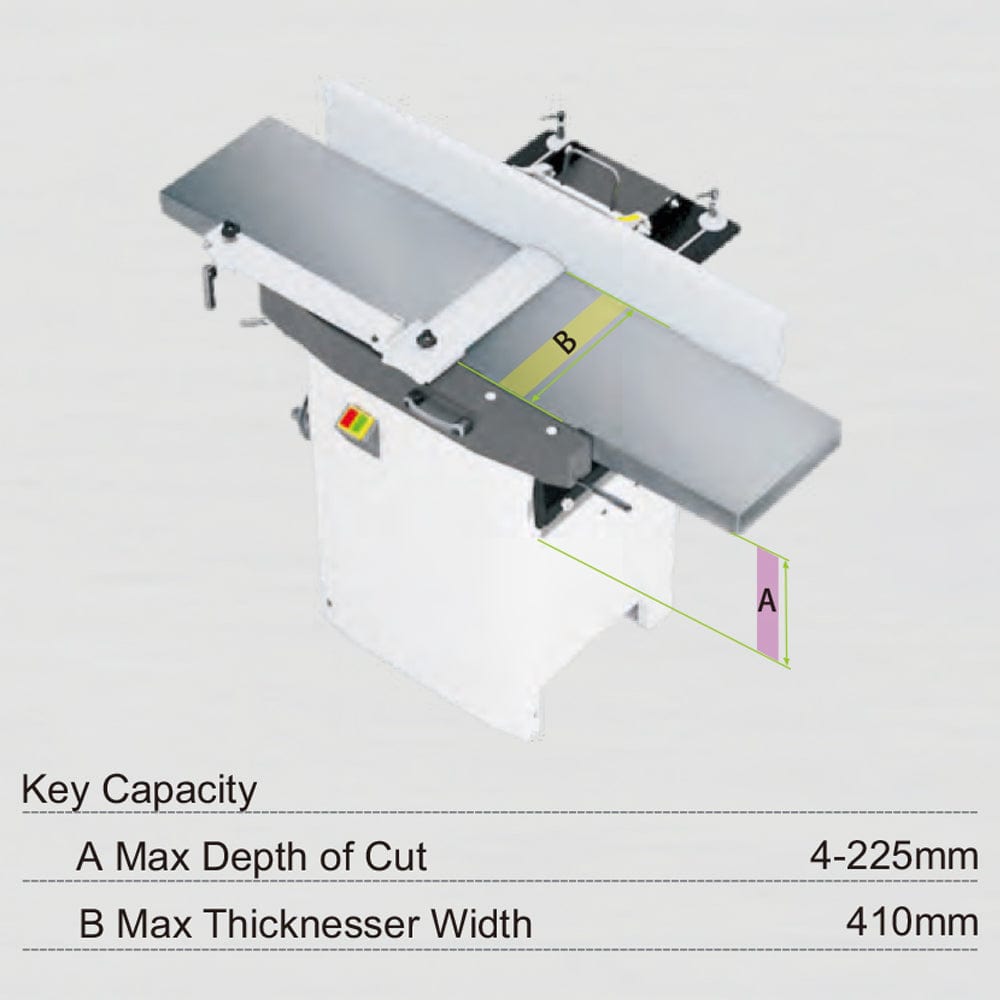 Woodfast 410mm (16") Combination Planer & Thicknesser with Helical Cutterhead 240V / 415V PT410A