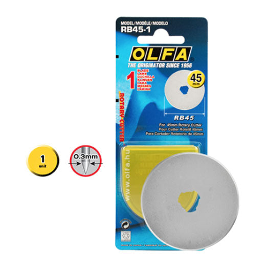 10Pce Circle Blade suit 45mm Rotary Cutter RB45-10 by Olfa