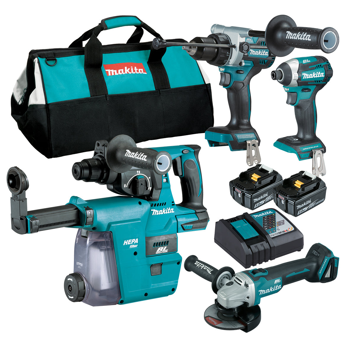 18V Brushless 4-Piece Combo Kit DLX4148TX1 by Makita