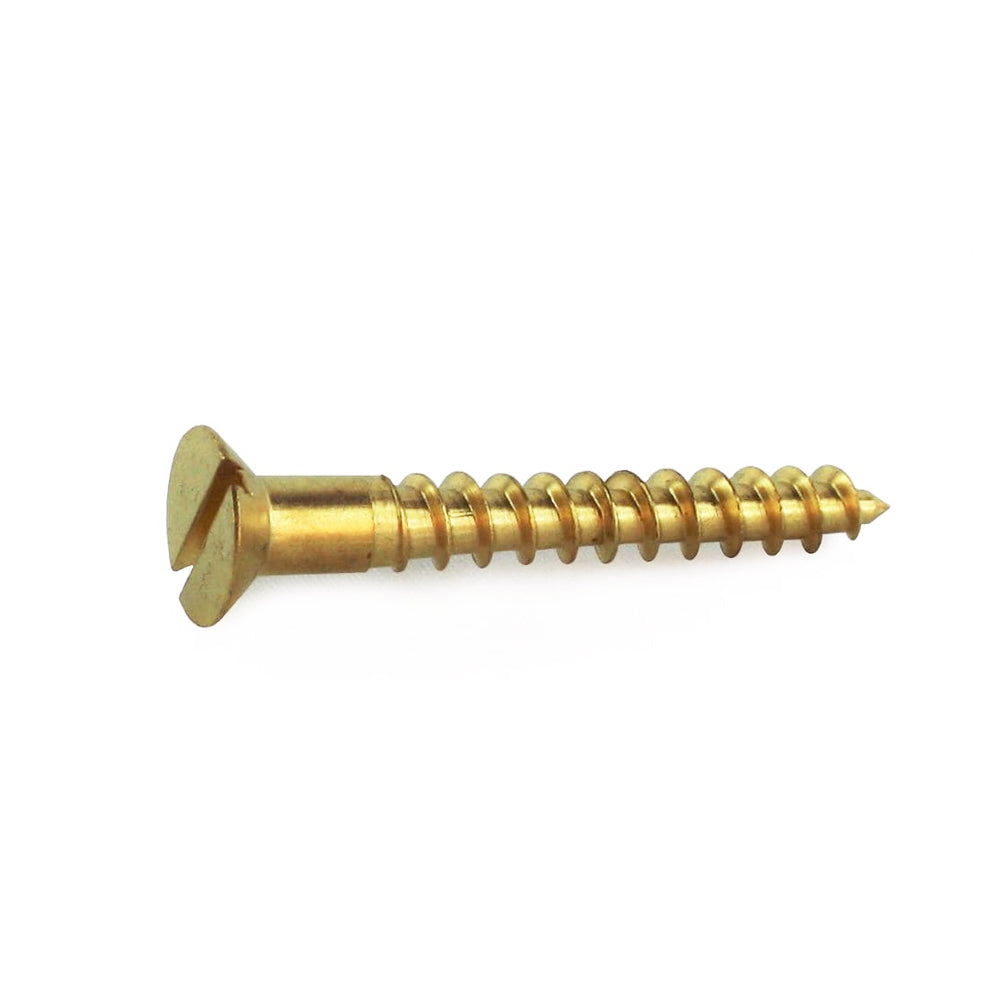 5G x 12.7mm (1/2") Solid Brass Slotted Countersunk Head Wood Screws (100Pce) SWBS18