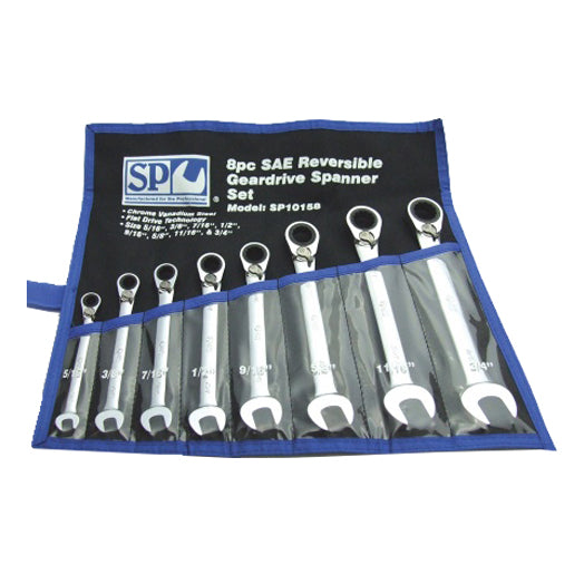 8Pce Imperial Reversible Geardrive Spanner Set SP10158 by SP Tools