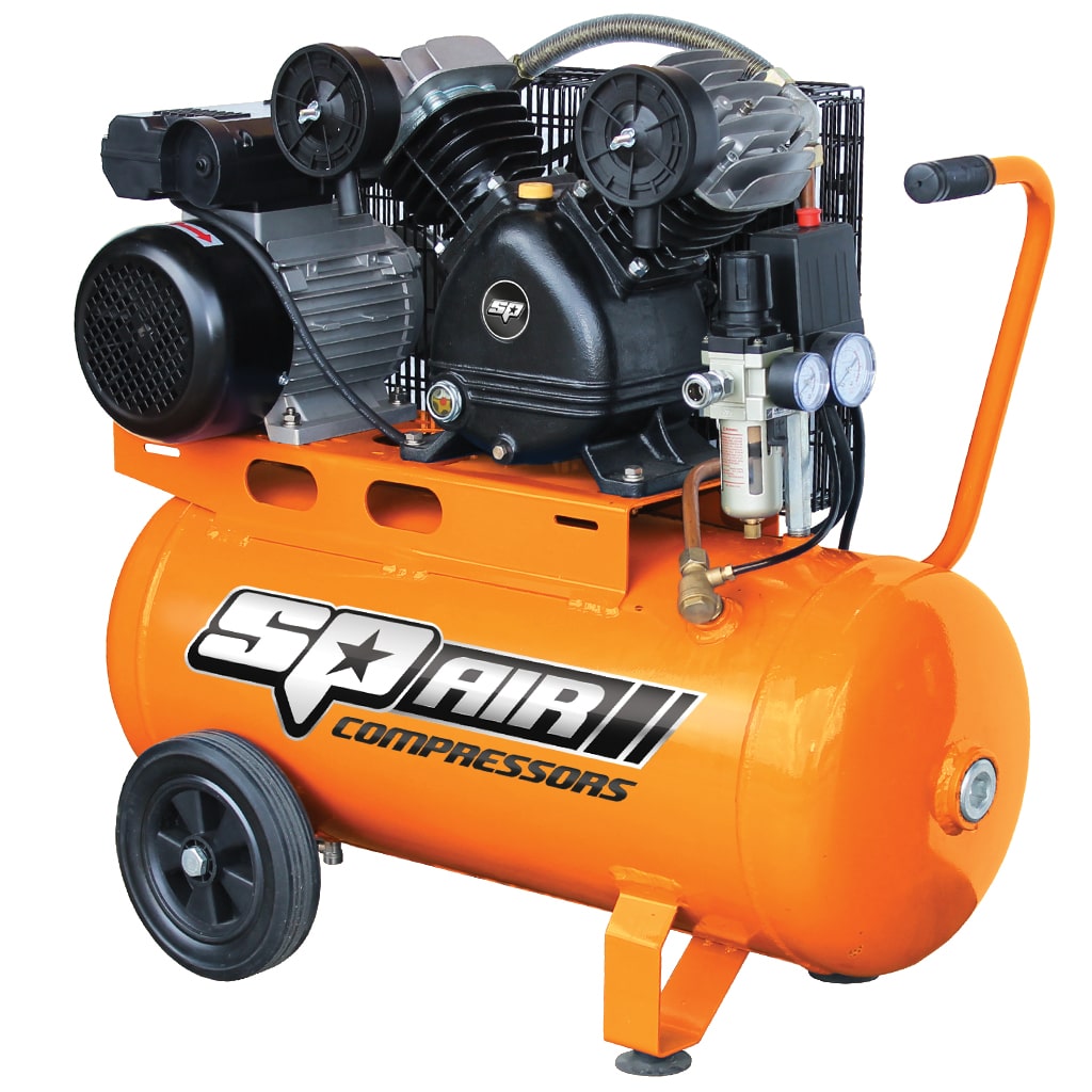 Air Compressor - V-Twin Cast Iron Portable - 2.5HP SP14 by SP Tools