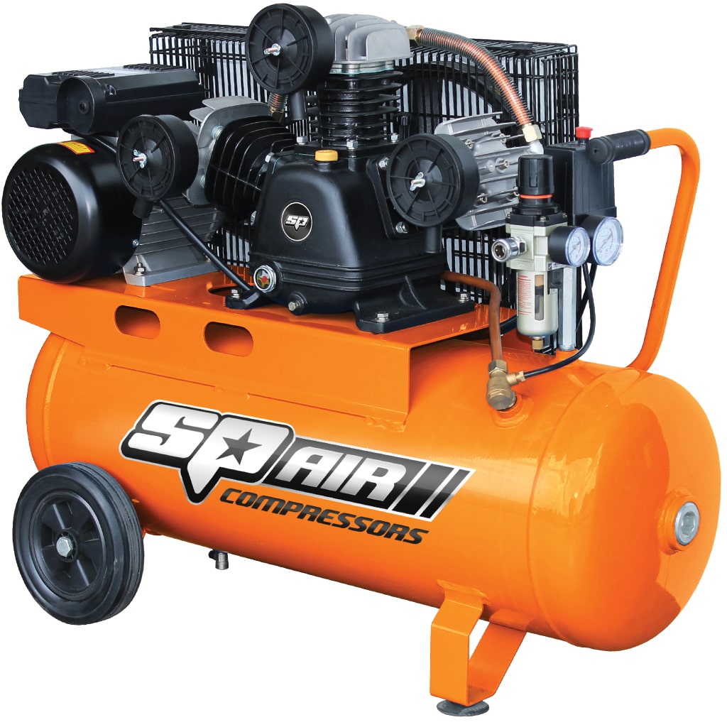 60L 3HP Triple Cast Iron Portable Air Compressor SP18 by SP Tools