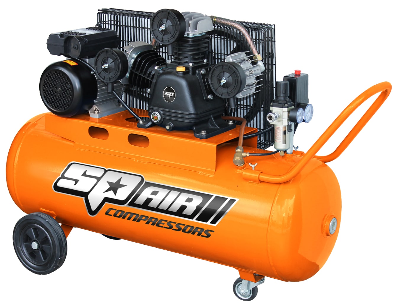 100L 3HP Triple Cast Iron Portable Air Compressor SP1800 by SP Tools