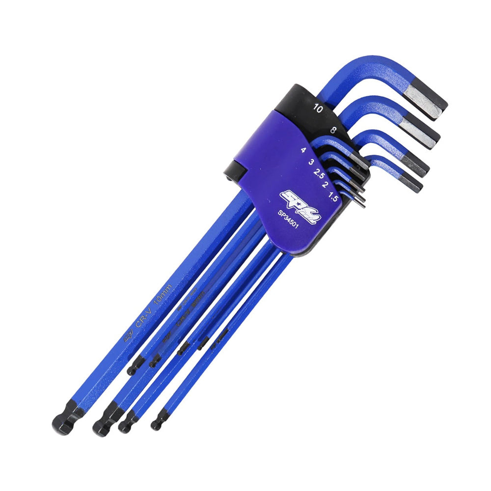 9Pce Magnetic Ball Drive Metric Hex Key Set SP34501 by SP Tools