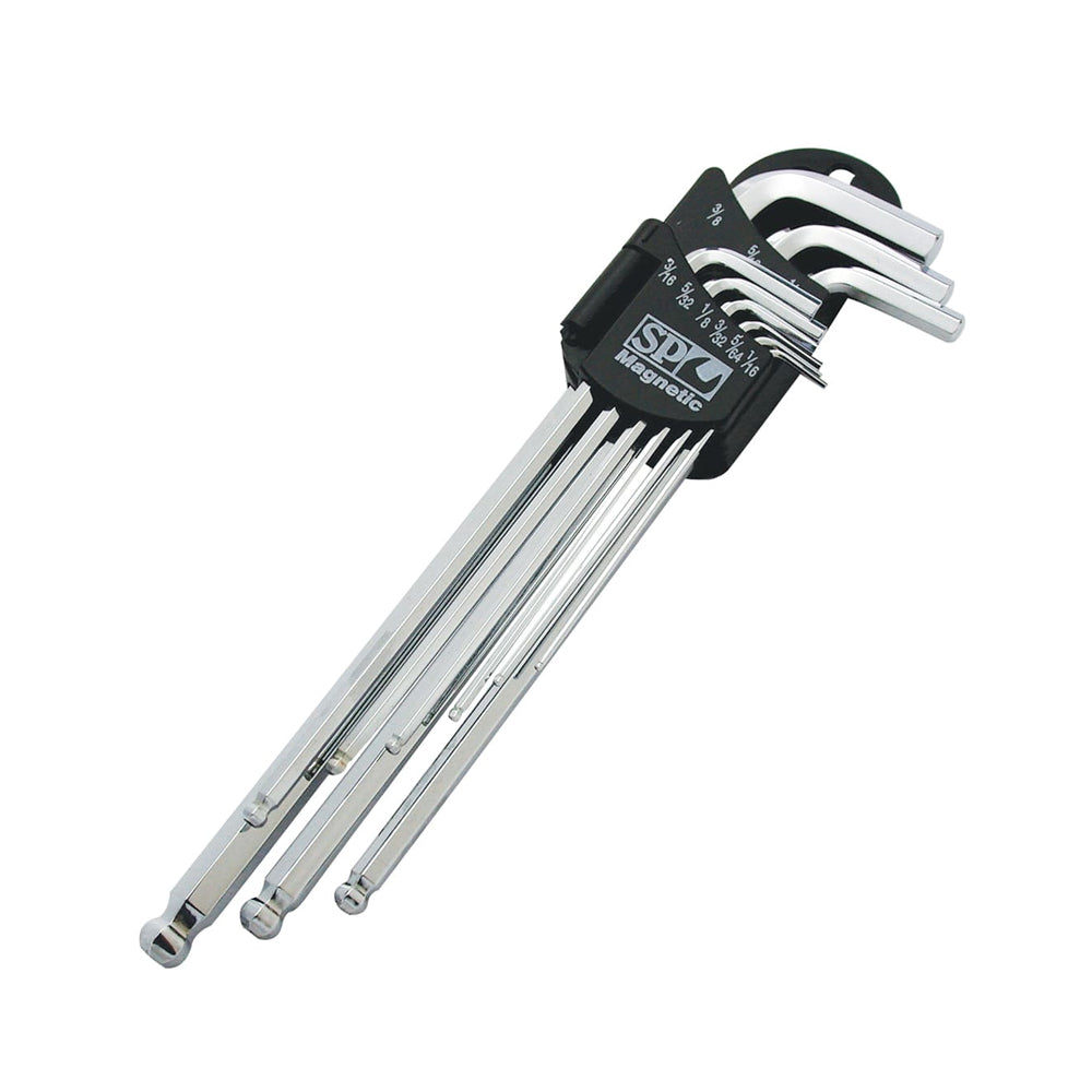 9Pce Magnetic Ball Drive Imperial Hex Key Set SP34512 by SP Tools