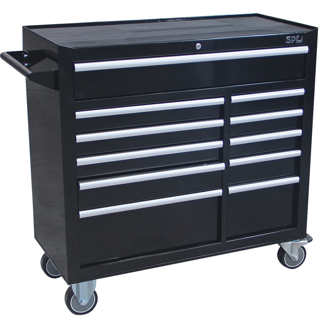 11 Drawer Black Custom Series Roller Cabinet Tool Trolley (Empty) SP40106 by SP Tools