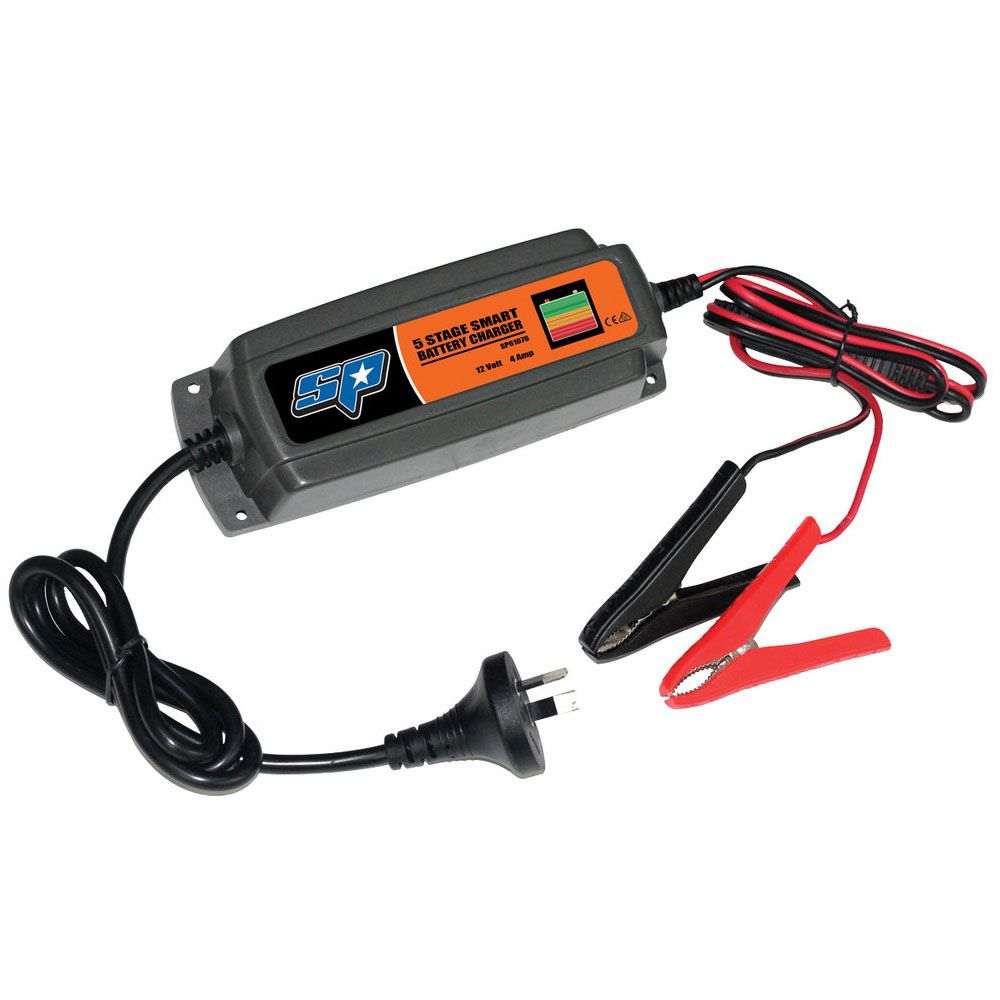 5-Stage 4AMP Smart Battery Charger SP61076 by SP Tools