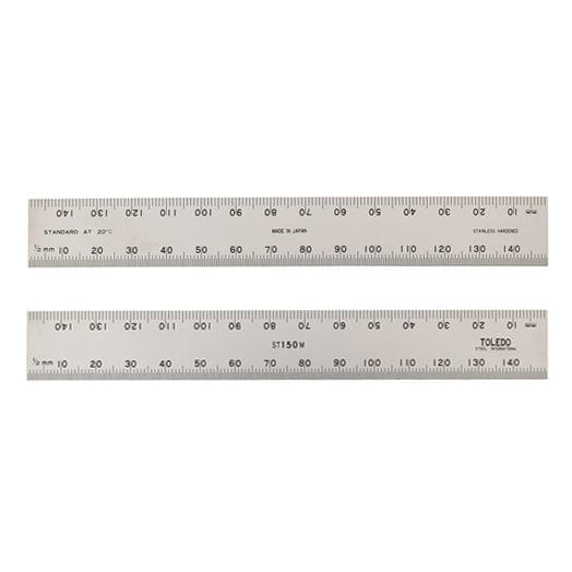 Toledo Stainless Steel Double Sided Ruler Metric (Two Square Ends in T